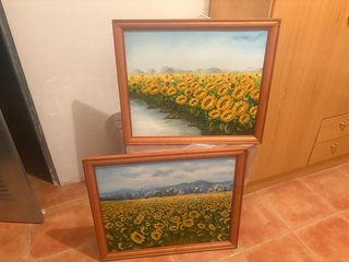 Cuadro de Girasoles en Lienzo Son dos cuadros