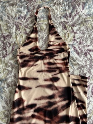 Vestido largo estampado animal print