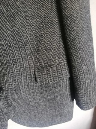 Americana gris espiga 100% lana natural