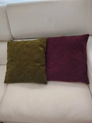 Set 2 cojines de sofá con fundas 45x45 cm.