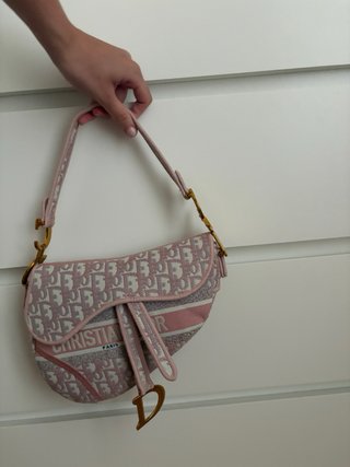 Bolso vintage Dior beige y rosa