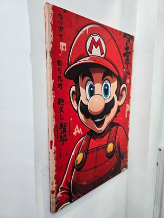 Quadro Super Mario 40x60 Legno