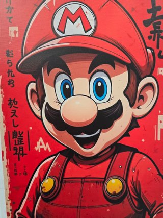 Quadro Super Mario 40x60 Legno