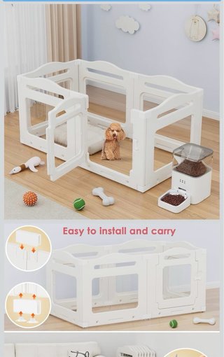 Parque plegable para perros blanco