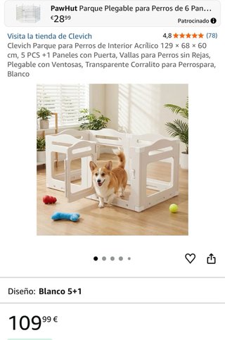 Parque plegable para perros blanco