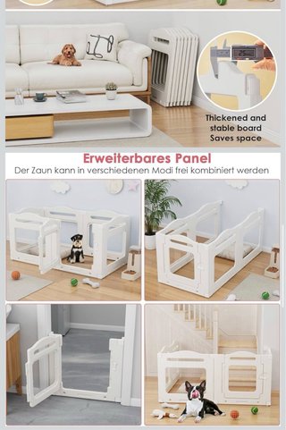 Parque plegable para perros blanco