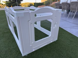 Parque plegable para perros blanco