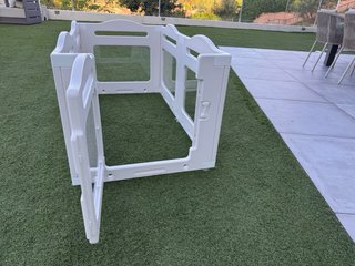 Parque plegable para perros blanco