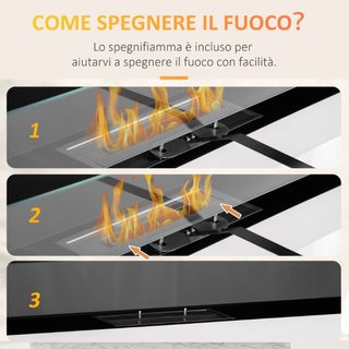 Camino Bioetanolo in Acciaio Inox, 2.5h di Combust