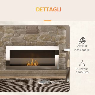 Camino Bioetanolo in Acciaio Inox, 2.5h di Combust