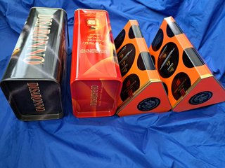 n. 4 scatole promo liquori Disaronno e Vecchia Rom