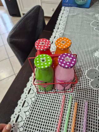 Set 4 Bottiglie Vetro Decorative