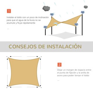 Toldo Vela Rectangular 4x3m Amarillo