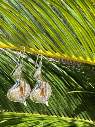 Pendientes Calla Lily Plata Aleación Zinc