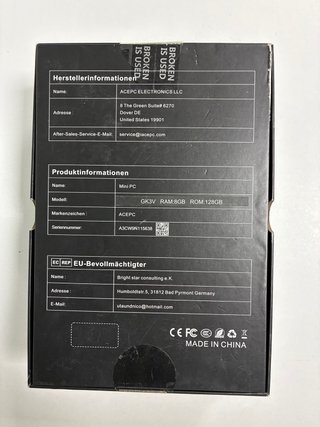 Mini PC ACEPC GK3V Intel Celeron