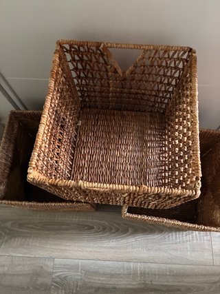 3 Cestas Mimbre Ikea Marrón