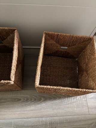 3 Cestas Mimbre Ikea Marrón