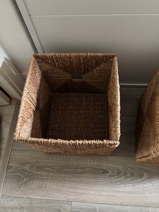 3 Cestas Mimbre Ikea Marrón