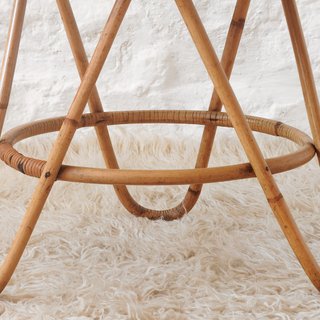 Mesa baja Mid-Century de bambú, Francia años 60