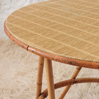 Mesa baja Mid-Century de bambú, Francia años 60