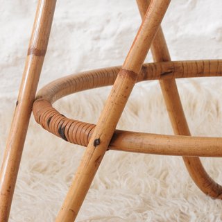 Mesa baja Mid-Century de bambú, Francia años 60