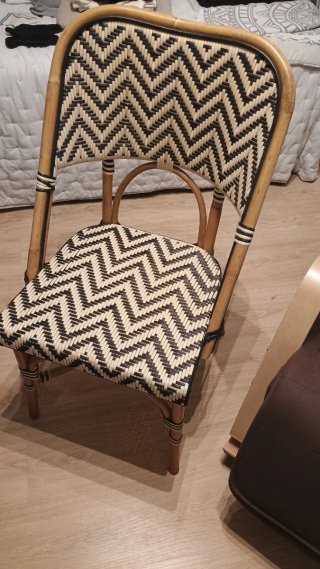Sillas estilo parisino bambú y mimbre