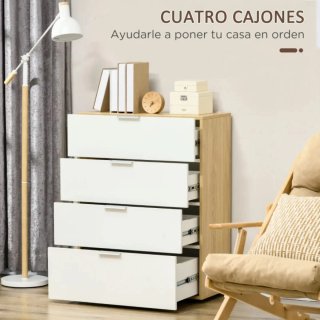 Cajonera de madera y blanco