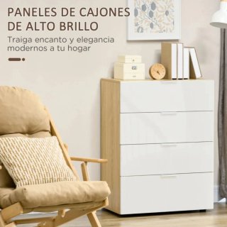 Cajonera de madera y blanco