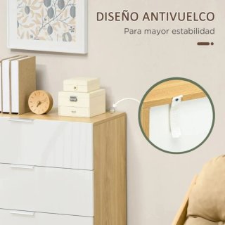 Cajonera de madera y blanco