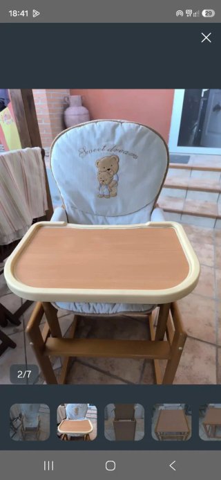 Trona de madera para bebé