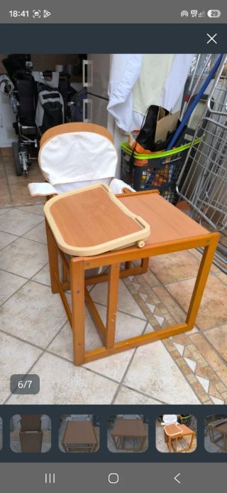 Trona de madera para bebé