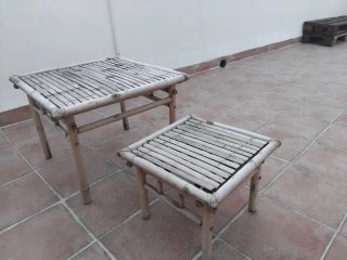 6 Palets de madera y 2 mesitas para terraza o jard