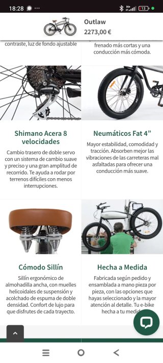 Bici Eléctrica Retro Fat Negra Outlaw