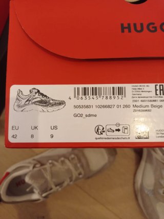 Scarpe Uomo Hugo Boss Grigio/Bianco Nuove