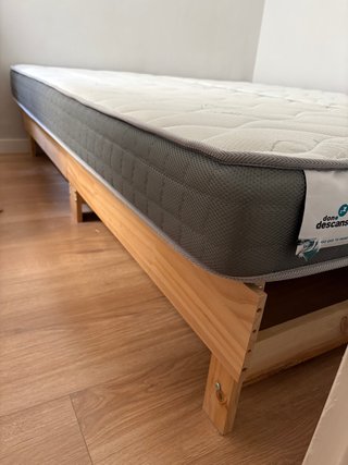 Cama extensible madera + 2 colchones