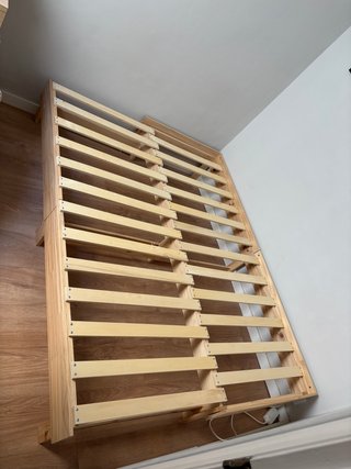 Cama extensible madera + 2 colchones