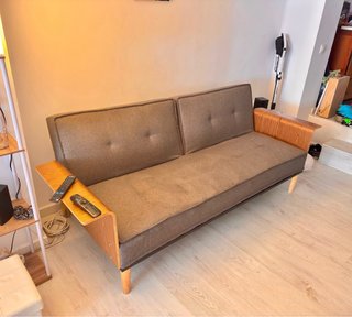 Sofá Cama gris y Marrón