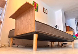 Sofá Cama gris y Marrón