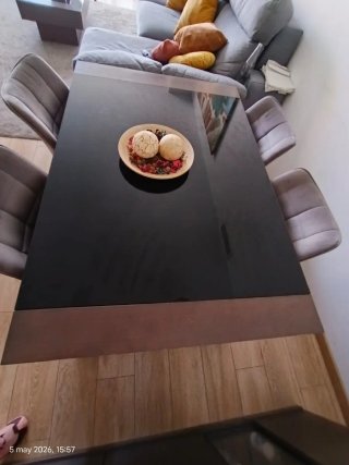 Mesa de comedor extensible cristal y madera 130x90