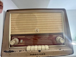 Radio Philips Beige/Marrón Vintage