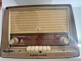 Radio Philips Beige/Marrón Vintage