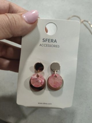 Collar y pendientes Sfera dorados y rosas
