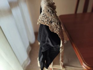 Traje de Fallera S.XVIII Salmón y corpiño negro