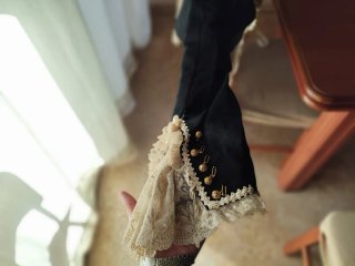 Traje de Fallera S.XVIII Salmón y corpiño negro