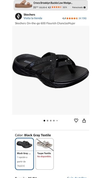 Sandalias Skechers Negras Mujer