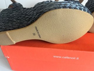 Sandalias cuña CafeNoir Azul