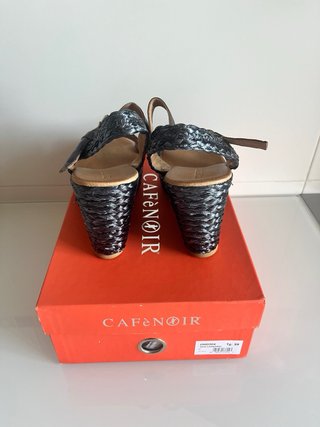 Sandalias cuña CafeNoir Azul