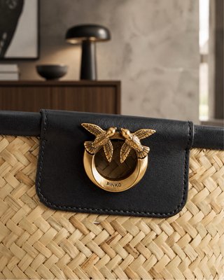 Capazo Pinko Beige y Negro