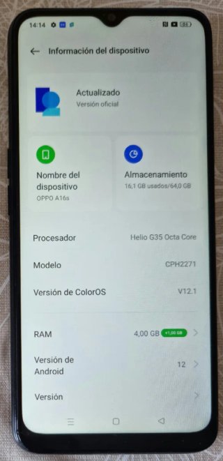 Smartphone oppo A16s 64GB