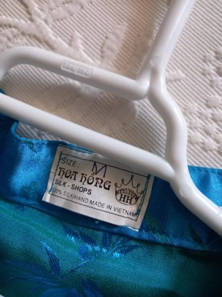 Conjunto de seda oriental azul